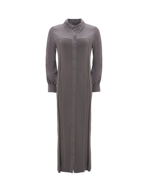 T25Y-9027 Gömlek Yaka Triko-Cupro Kap 1318-ANTHRACITE 