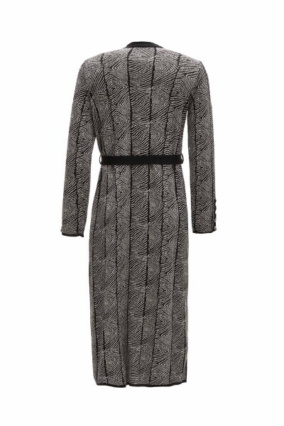 Yumoş İP Round Neck Patterned Cardigan - 2