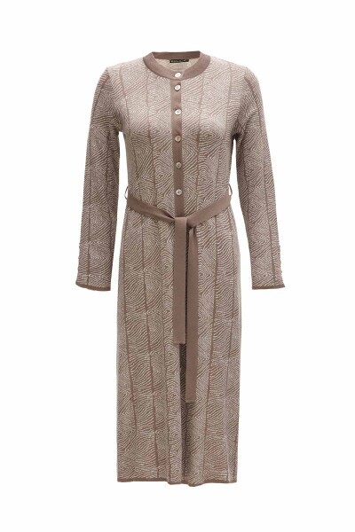 Yumoş İP Round Neck Patterned Cardigan - 1