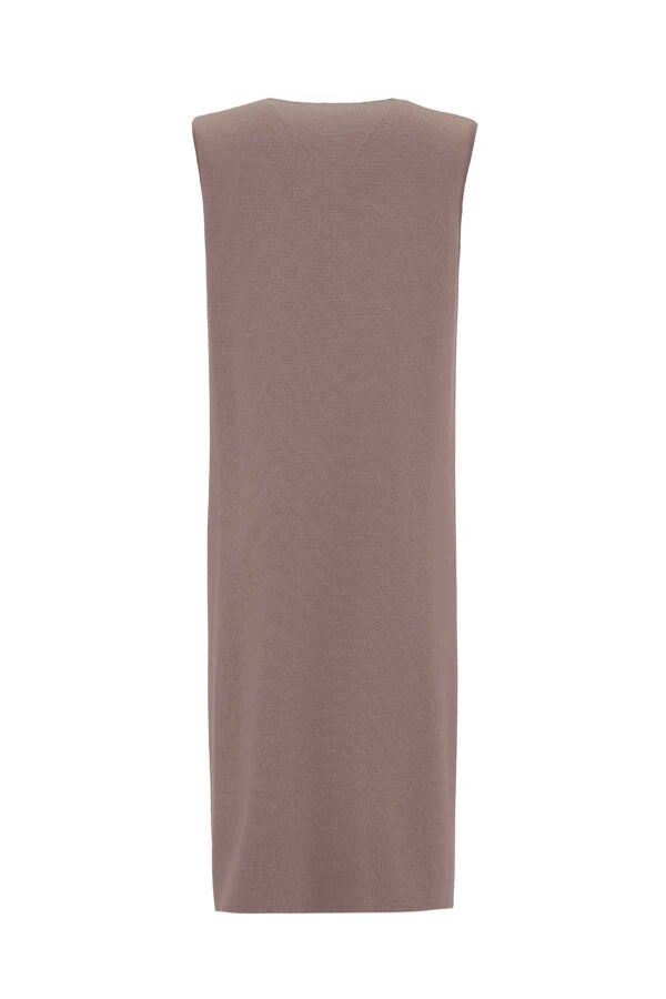 T26K-1001 V Yaka Temiz Kesim Yelek CAPRI-MINK - 2