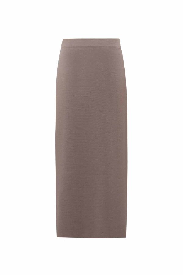 T26K-2009 Çizgi Detaylı Triko Kalem Etek CAPRI-MINK - 2