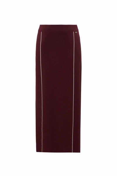 T26K-2009 Çizgi Detaylı Triko Kalem Etek TOGA-BORDO - MISS DALIDA