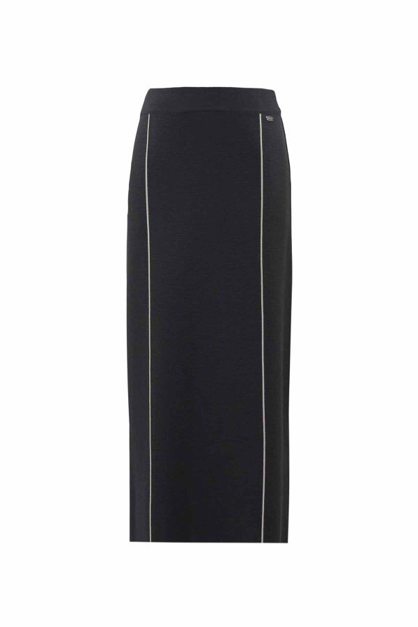T26K-2009 Çizgi Detaylı Triko Kalem Etek VATE-DARK GREY - 1