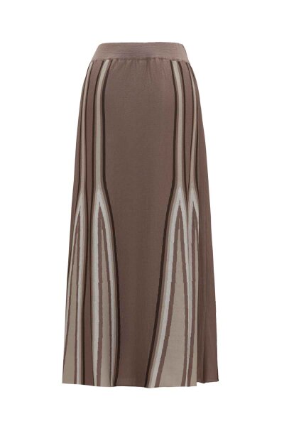 T26K-2012 Renkli Şeritli Triko Etek CAPRI-MINK - 1