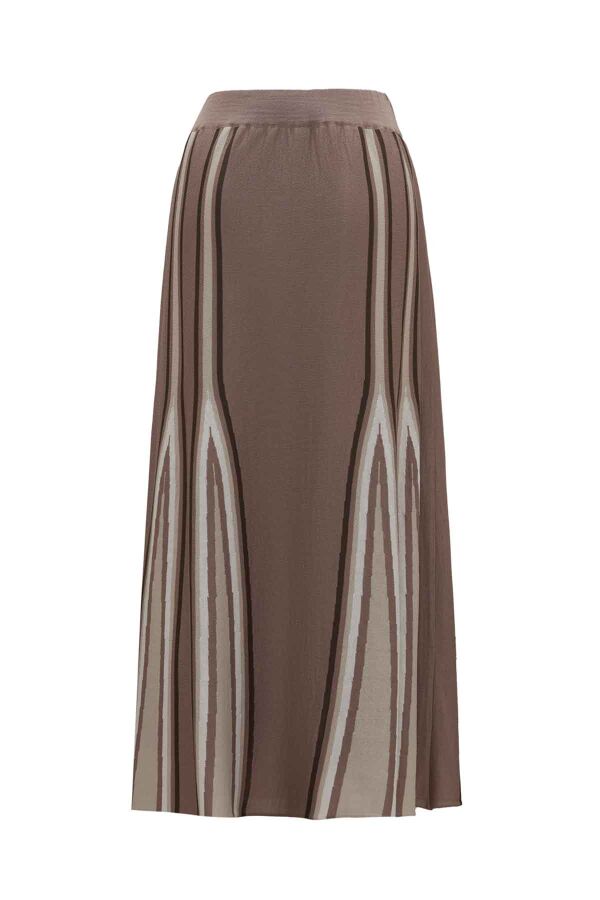 T26K-2012 Renkli Şeritli Triko Etek CAPRI-MINK - 1