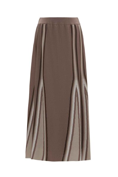 T26K-2012 Renkli Şeritli Triko Etek CAPRI-MINK - 2