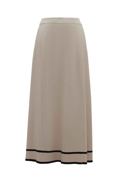 T26K-2013 Çizgi Detaylı Triko Etek ELSA-STONE - 1