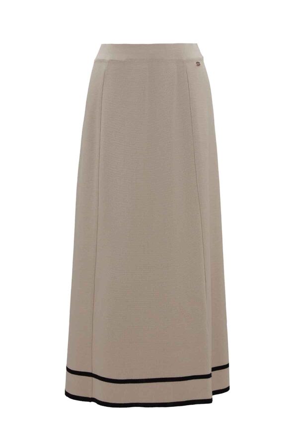 T26K-2013 Çizgi Detaylı Triko Etek ELSA-STONE - 2