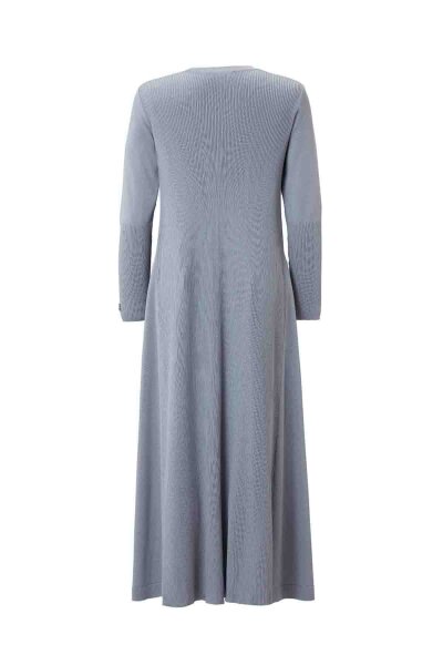 T26K-4009 Düz Renk Rahat Kesim Triko Elbise ORMA-GREY - 2