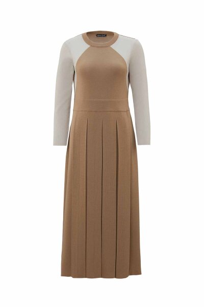 Colorful Sleeve Pleated Detail Dress - 1