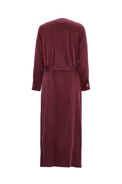 Solid Color Dress with Button Detail - 2