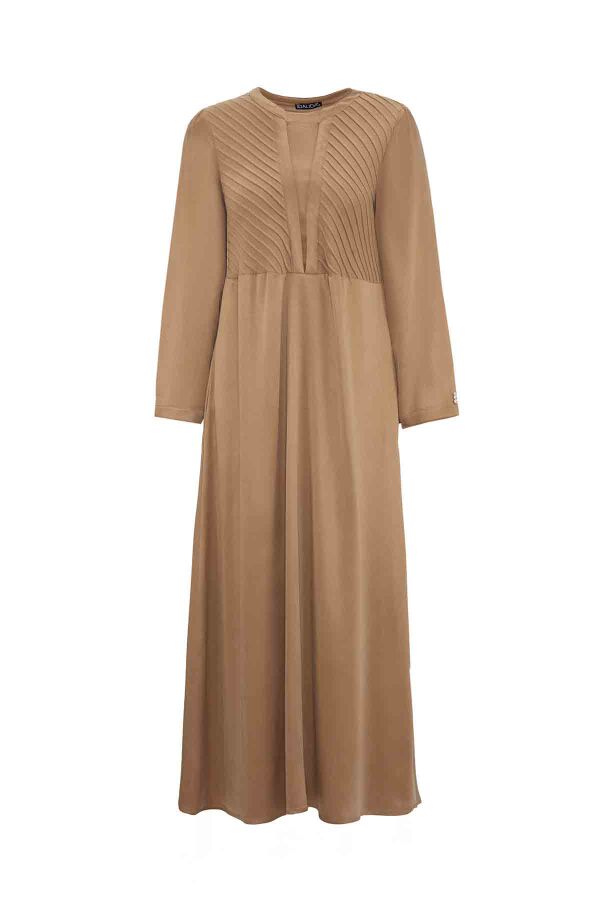 Stylish Ribbed Front Dress - 1