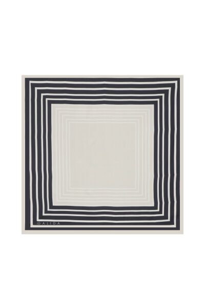 T26K-5003 Eşarp / Şal BLACK / ELSA-STONE 90 x 90 cm - MISS DALIDA