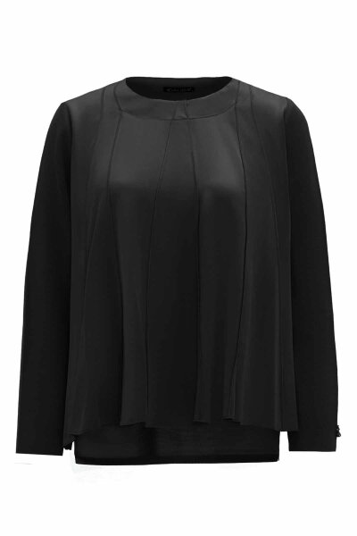 T26K-6003 Dikiş Teknikli Düz Renk Tunik BLACK - 1