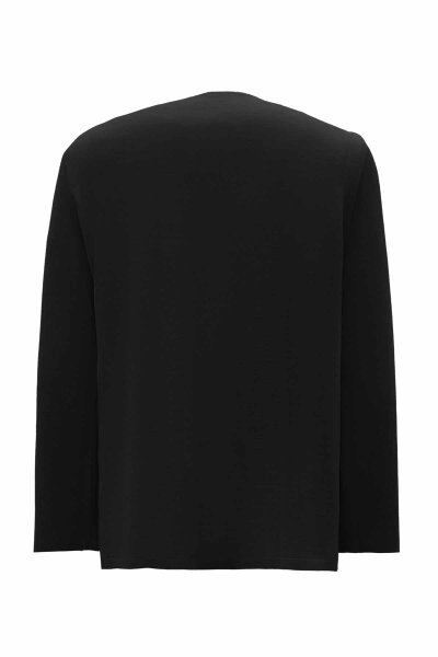 T26K-6003 Dikiş Teknikli Düz Renk Tunik BLACK - 2