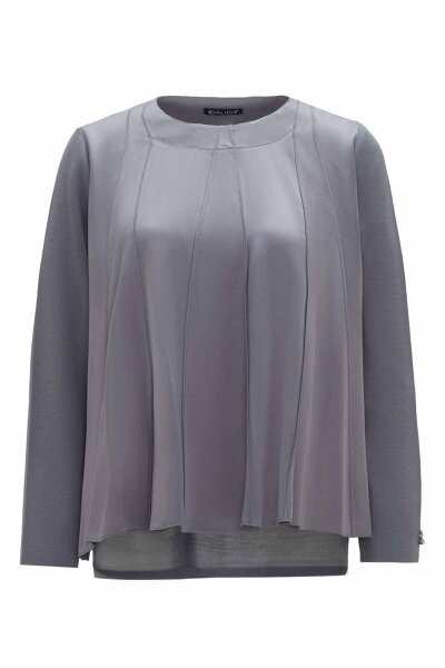 T26K-6003 Dikiş Teknikli Düz Renk Tunik LIGHT GREY - MISS DALIDA