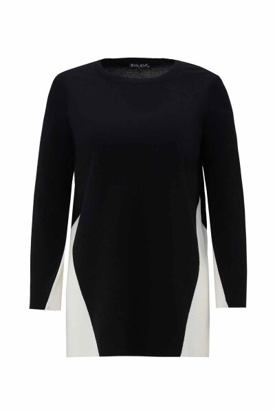 T26K-6005 Yanları Renkli Triko Tunik BLACK - 1