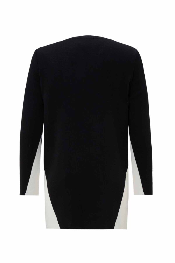 T26K-6005 Yanları Renkli Triko Tunik BLACK - 2