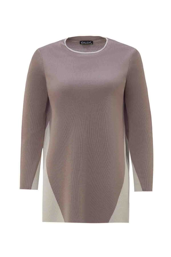 T26K-6005 Yanları Renkli Triko Tunik CAPRI-MINK - 1