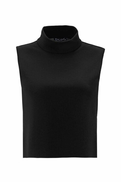 T26K-6006 Dik Yaka Kolsuz Triko İçlik BLACK - 1