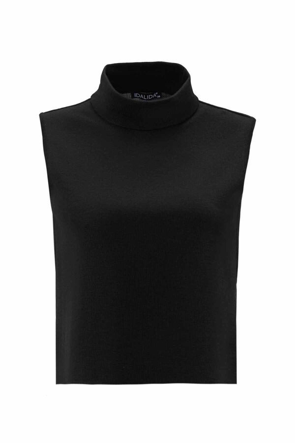 T26K-6006 Dik Yaka Kolsuz Triko İçlik BLACK - 1