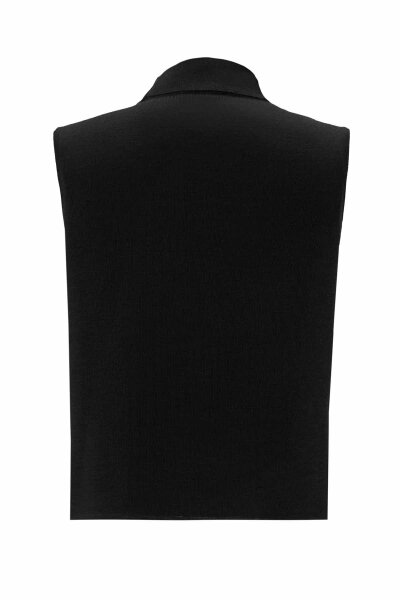 T26K-6006 Dik Yaka Kolsuz Triko İçlik BLACK - 2