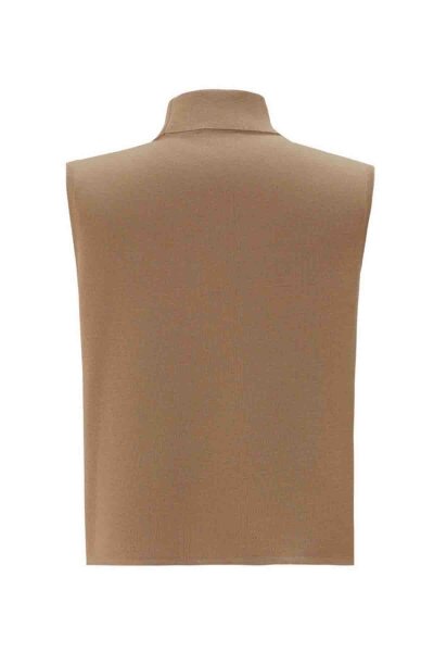 T26K-6006 Dik Yaka Kolsuz Triko İçlik DORY-CAMEL - MISS DALIDA (1)