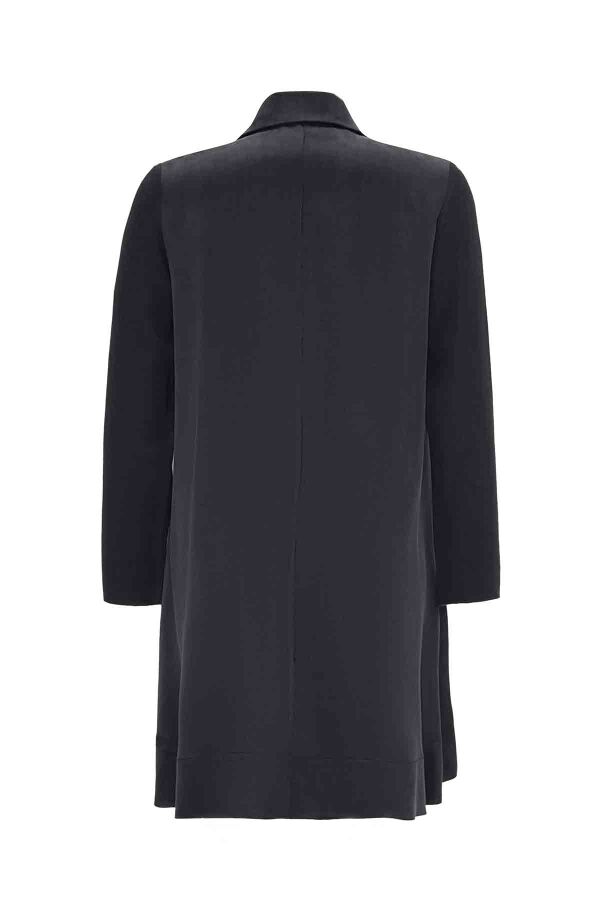 T26K-6007 Gömlek Yaka Triko-Cupro Tunik DARK GREY - 2