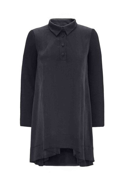 Shirt Collar Knitwear-Cupro Tunic 
