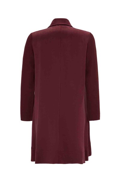 T26K-6007 Gömlek Yaka Triko-Cupro Tunik PLUM - MISS DALIDA (1)