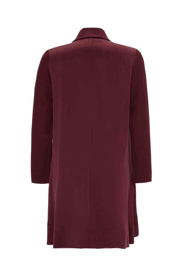 T26K-6007 Gömlek Yaka Triko-Cupro Tunik PLUM - 2