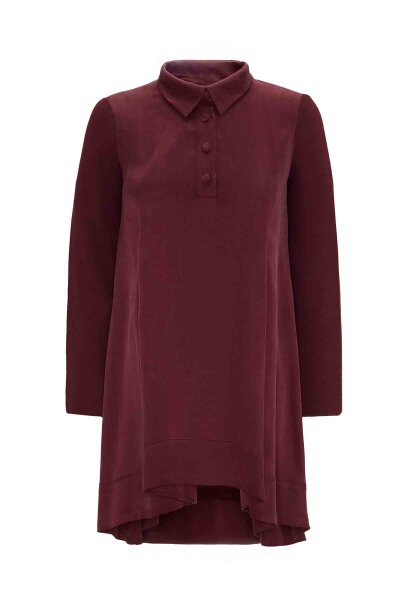 Shirt Collar Knitwear-Cupro Tunic 