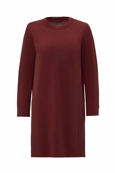 T26K-6008 Yırtmaç Detaylı Triko Tunik ABUSO-MAROON 