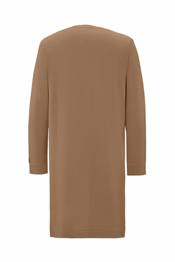 T26K-6008 Yırtmaç Detaylı Triko Tunik DORY-CAMEL - 4