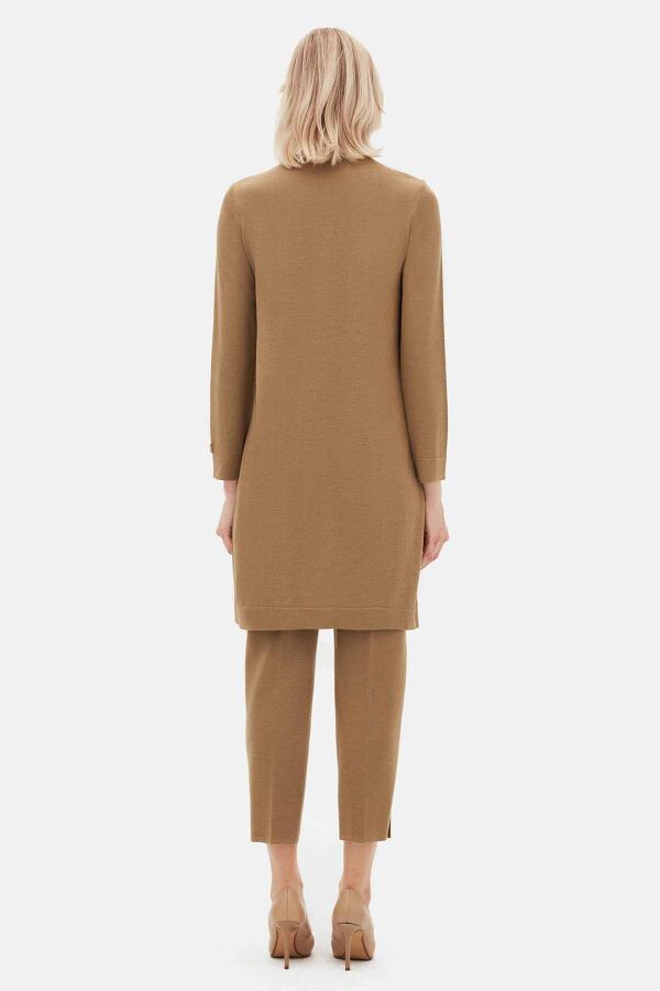 T26K-6008 Yırtmaç Detaylı Triko Tunik DORY-CAMEL - 5