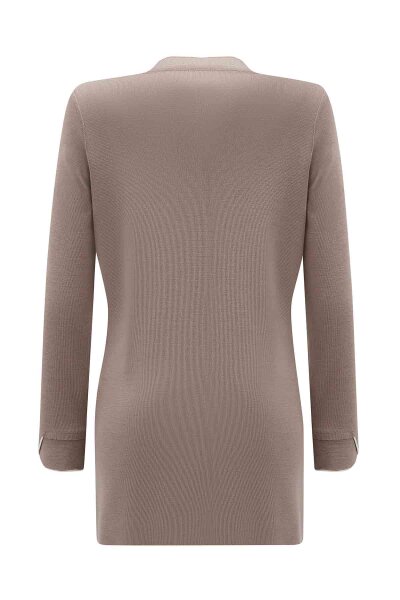 T26K-6013 Yaka ve Bilek Detaylı Triko Tunik CAPRI-MINK - 4