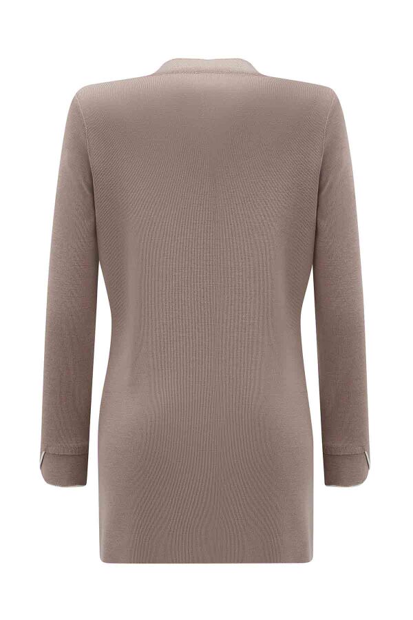 T26K-6013 Yaka ve Bilek Detaylı Triko Tunik CAPRI-MINK - 4