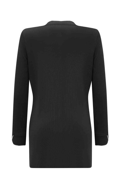 T26K-6013 Yaka ve Bilek Detaylı Triko Tunik VATE-DARK GREY - 2