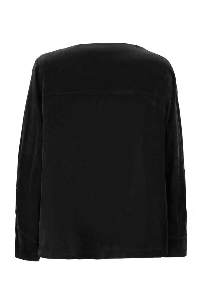 T26K-6016 Düğme Detaylı Uzun Kollu Tunik BLACK - 2