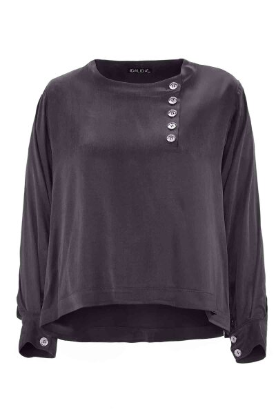T26K-6016 Düğme Detaylı Uzun Kollu Tunik DARK GREY - MISS DALIDA