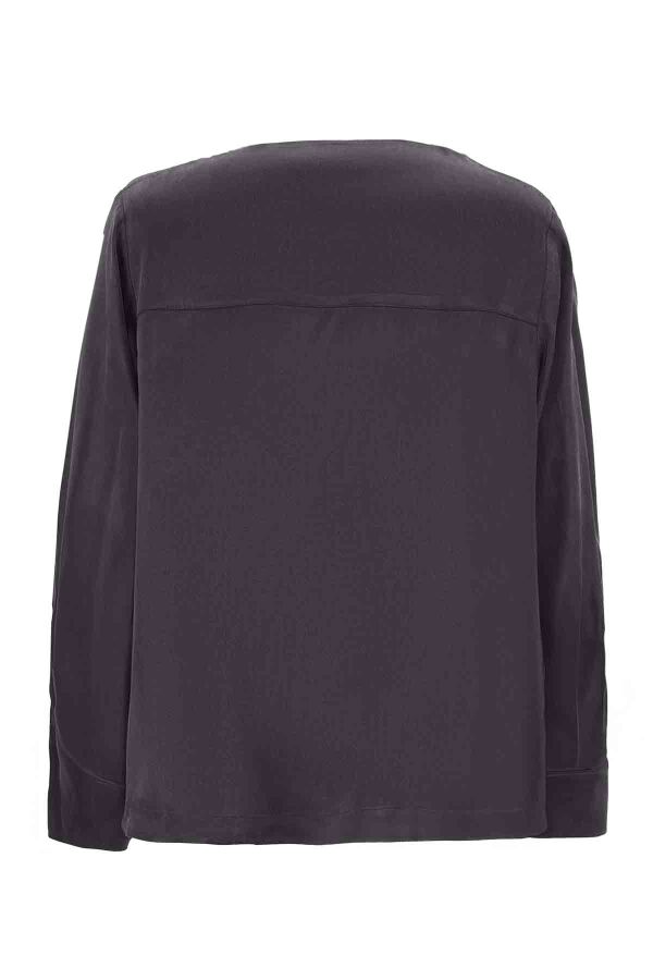 T26K-6016 Düğme Detaylı Uzun Kollu Tunik DARK GREY - 2