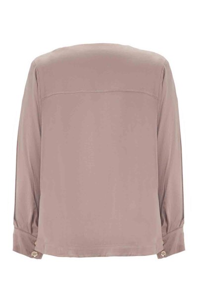 T26K-6016 Düğme Detaylı Uzun Kollu Tunik MİNK - 2