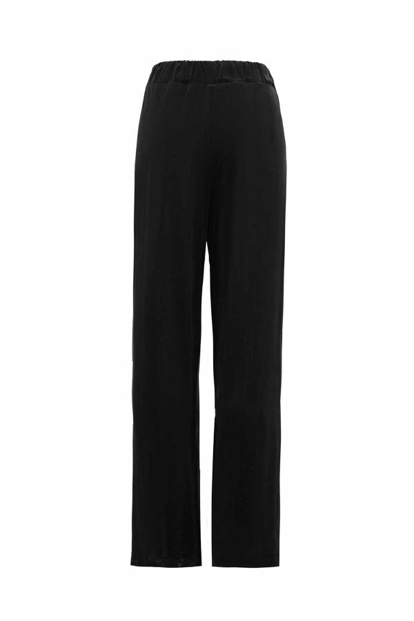 T26K-7003 Boru Paça Kumaş Pantolon BLACK - 2
