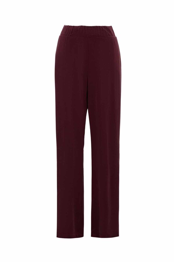 T26K-7003 Boru Paça Kumaş Pantolon PLUM - 2