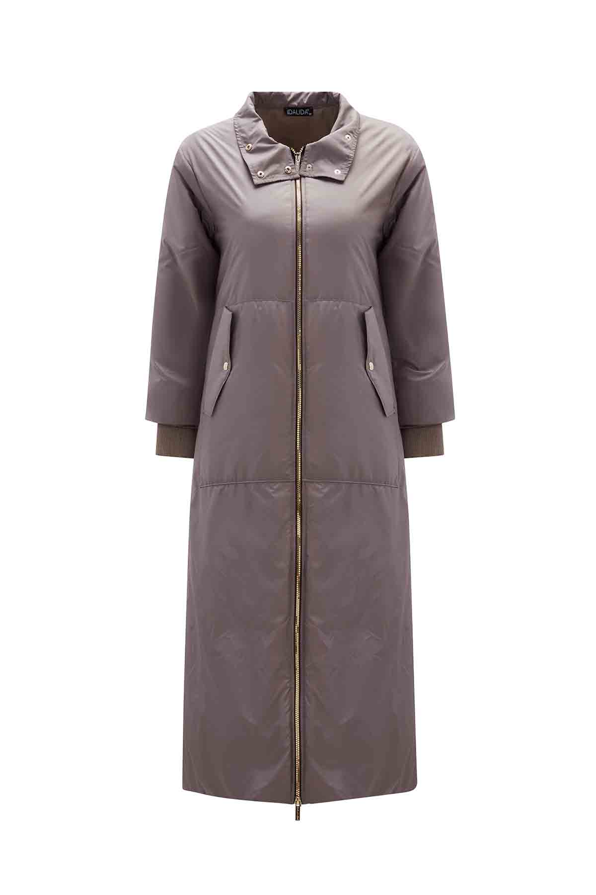 T26K-8011 Fermuarlu Uzun Mont MİNK | Miss Dalida