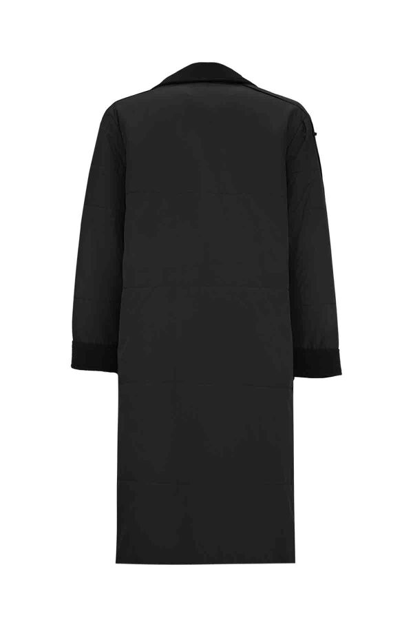 T26K-8012 Triko Detaylı Fermuarlı Mont BLACK - 2