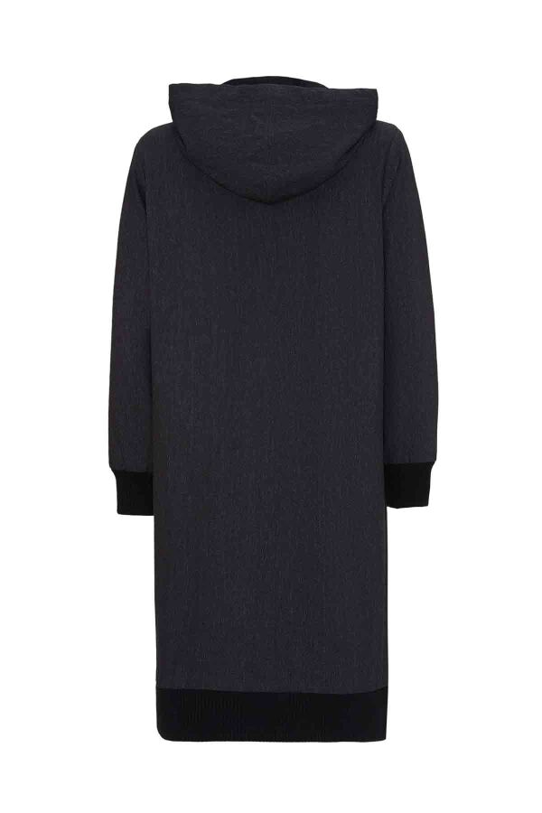 T26K-8015 Kapişonlu Cepli Denim Kap BLACK - 2
