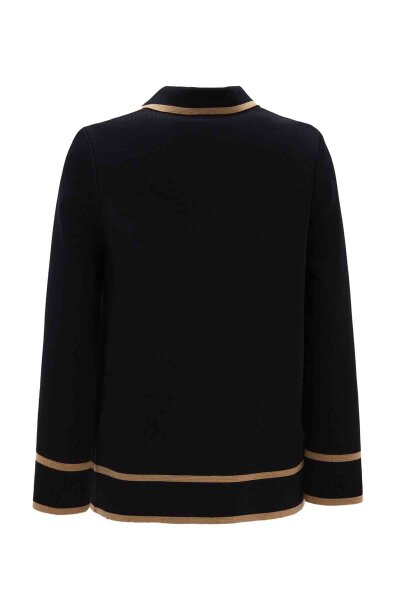 T26K-8202 Gömlek Yaka Triko Ceket BLACK - 2