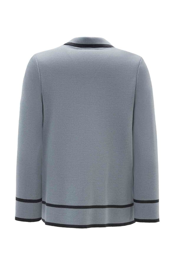 T26K-8202 Gömlek Yaka Triko Ceket ORMA-GREY - 2