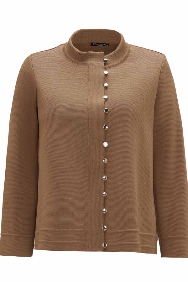 T26K-8207 Düğme Detaylı Triko Ceket DORY-CAMEL - 1